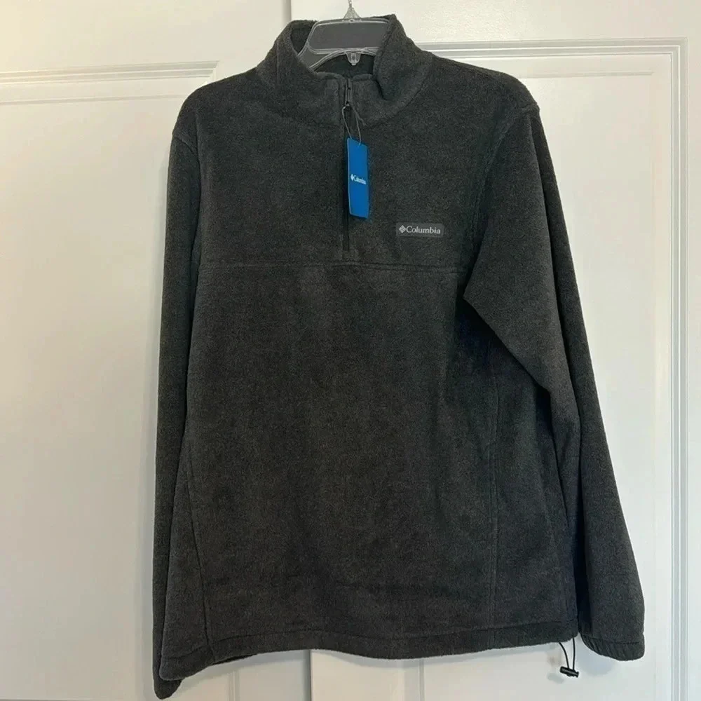 NWT Columbia Men’s Steens Mountain Half Zip Fleece Jacket Gray Size Medium